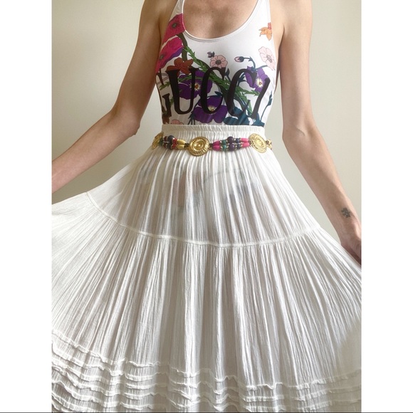 Vintage Dresses & Skirts - Vintage Cotton Voile Prairie Skirt